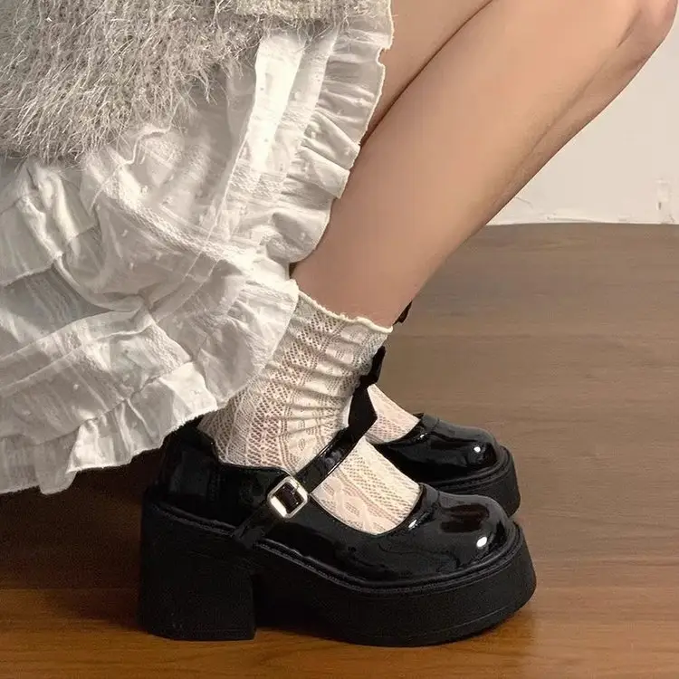 Women Thick Heeled Leather Mary Jane Shoes 2025 - Image 6