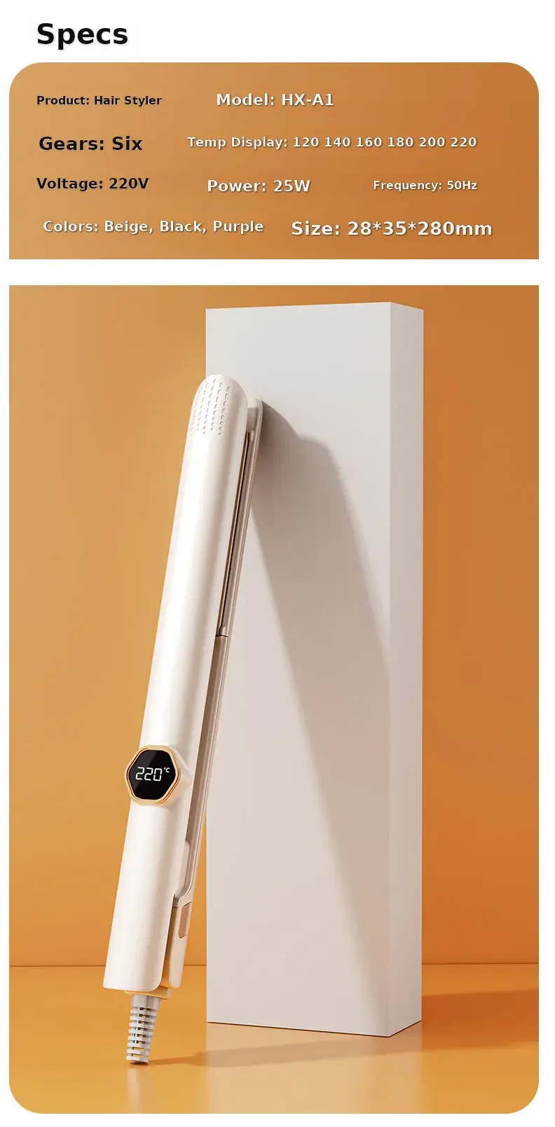 2025 Digital Display Hair Straightener with 10s Heat Control — feature 18
