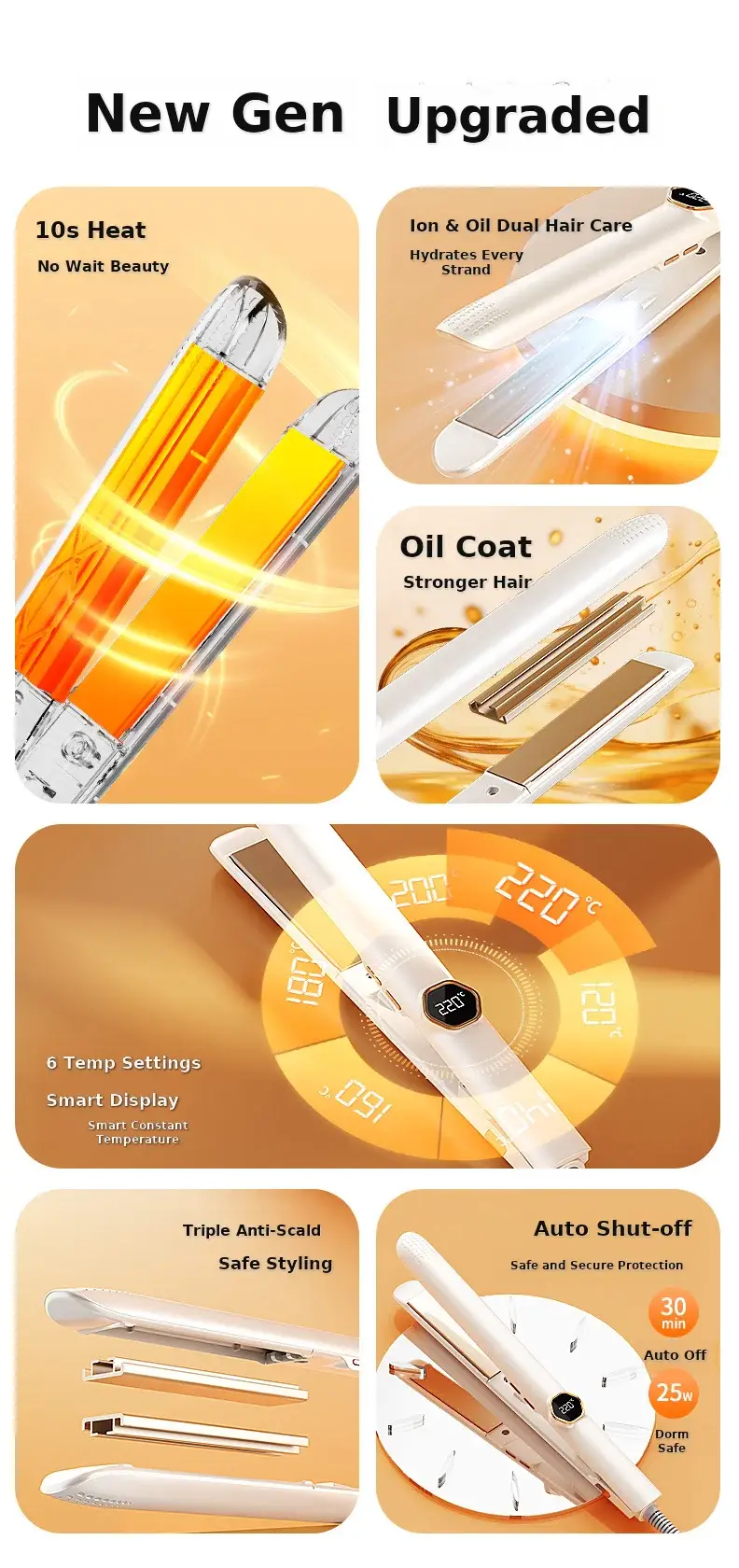 2025 Digital Display Hair Straightener with 10s Heat Control — feature 2