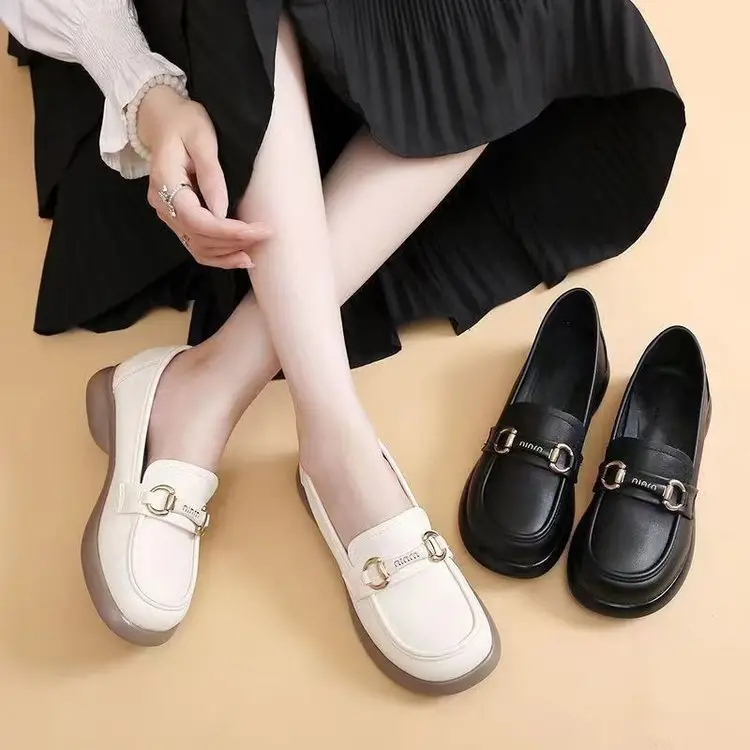 Mary Jane Single-layer Shoes Women's 2025 New Spring Flat Shoes French Gentle Matching Skirt Work Small Leather Shoes Shallow Mouth — feature 11