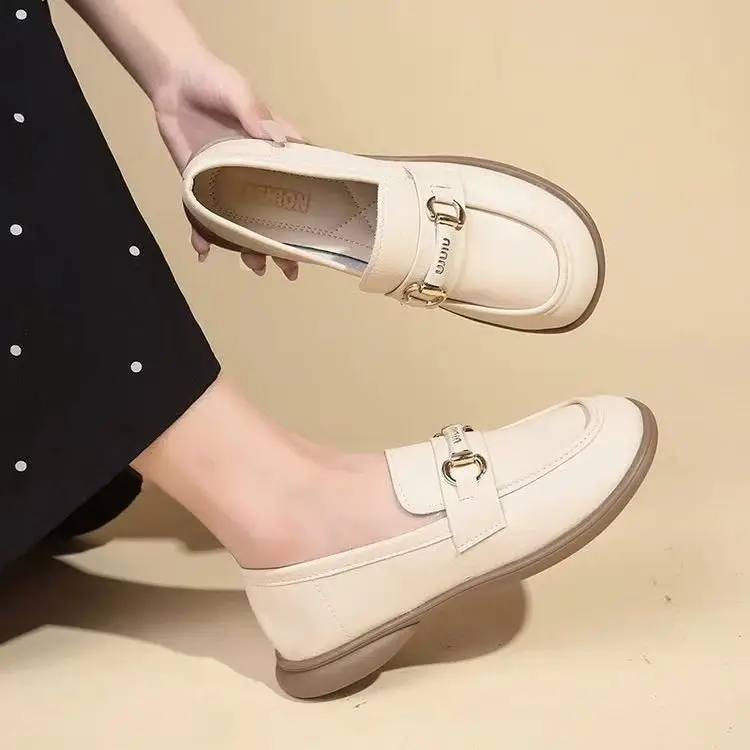 Mary Jane Single-layer Shoes Women's 2025 New Spring Flat Shoes French Gentle Matching Skirt Work Small Leather Shoes Shallow Mouth — feature 12