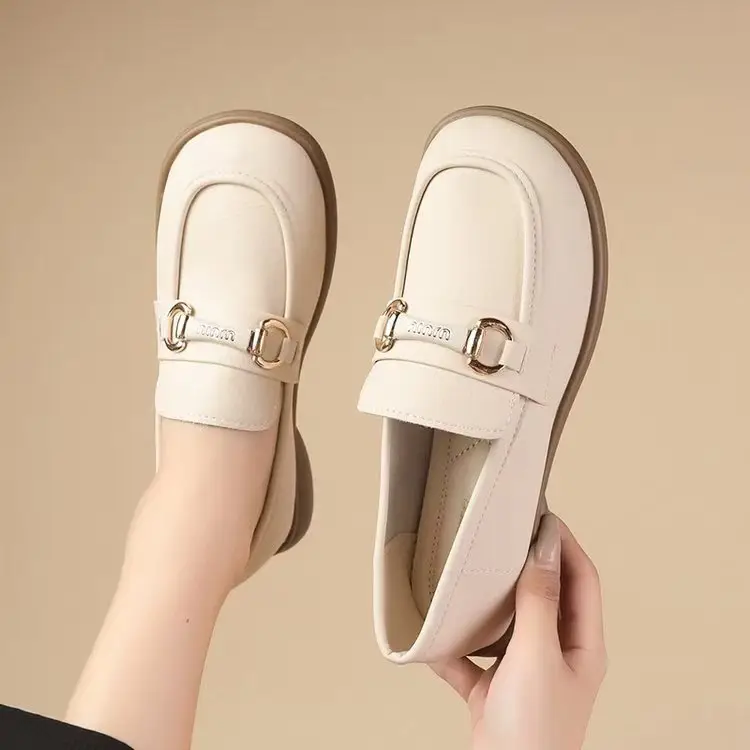 Mary Jane Single-layer Shoes Women's 2025 New Spring Flat Shoes French Gentle Matching Skirt Work Small Leather Shoes Shallow Mouth — feature 2