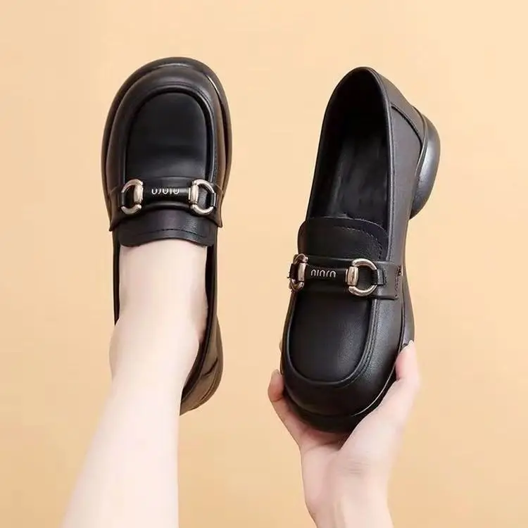 Mary Jane Single-layer Shoes Women's 2025 New Spring Flat Shoes French Gentle Matching Skirt Work Small Leather Shoes Shallow Mouth — feature 4