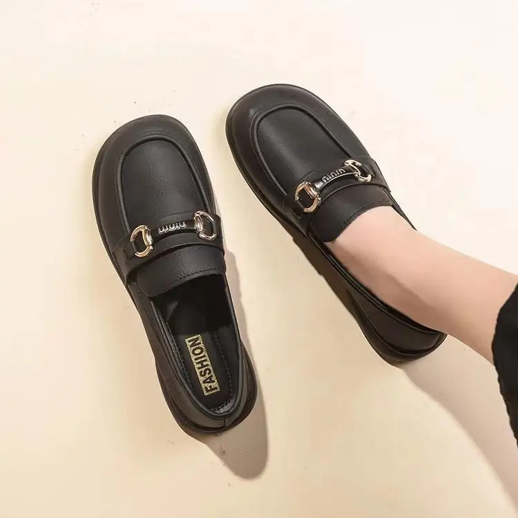 Mary Jane Single-layer Shoes Women's 2025 New Spring Flat Shoes French Gentle Matching Skirt Work Small Leather Shoes Shallow Mouth — feature 5