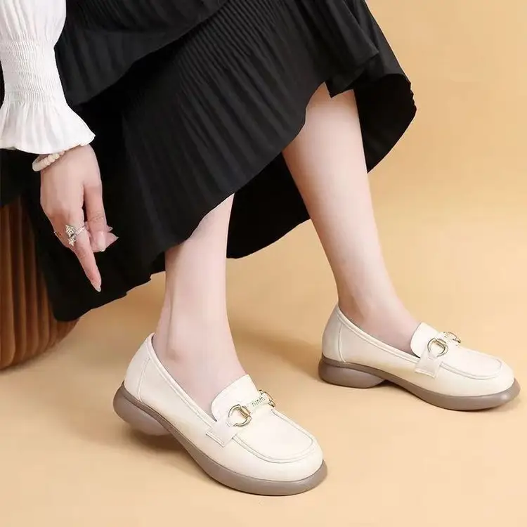 Mary Jane Single-layer Shoes Women's 2025 New Spring Flat Shoes French Gentle Matching Skirt Work Small Leather Shoes Shallow Mouth — feature 9