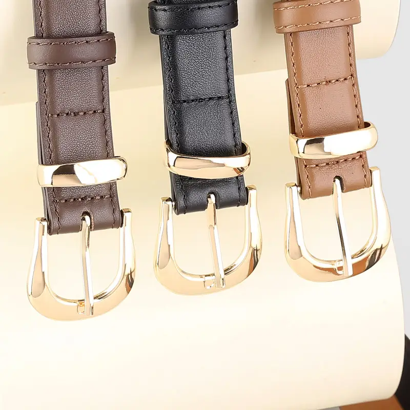 Women's Genuine Leather Belt Gold Buckle 2025 - Image 5