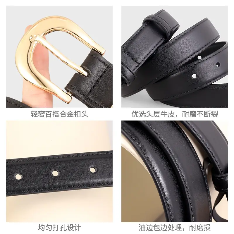 Women's Genuine Leather Belt Gold Buckle 2025 - Image 6
