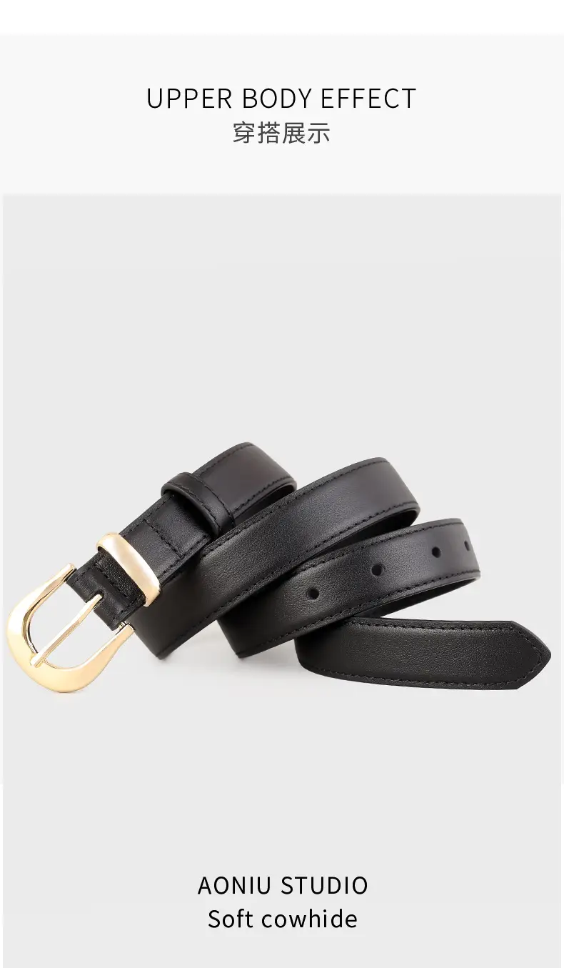 Women's Genuine Leather Belt Gold Buckle 2025 — feature 11