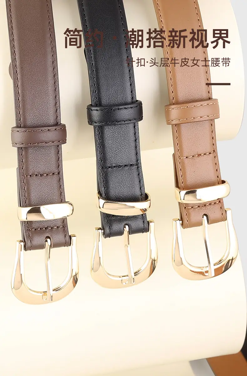 Women's Genuine Leather Belt Gold Buckle 2025 — feature 4