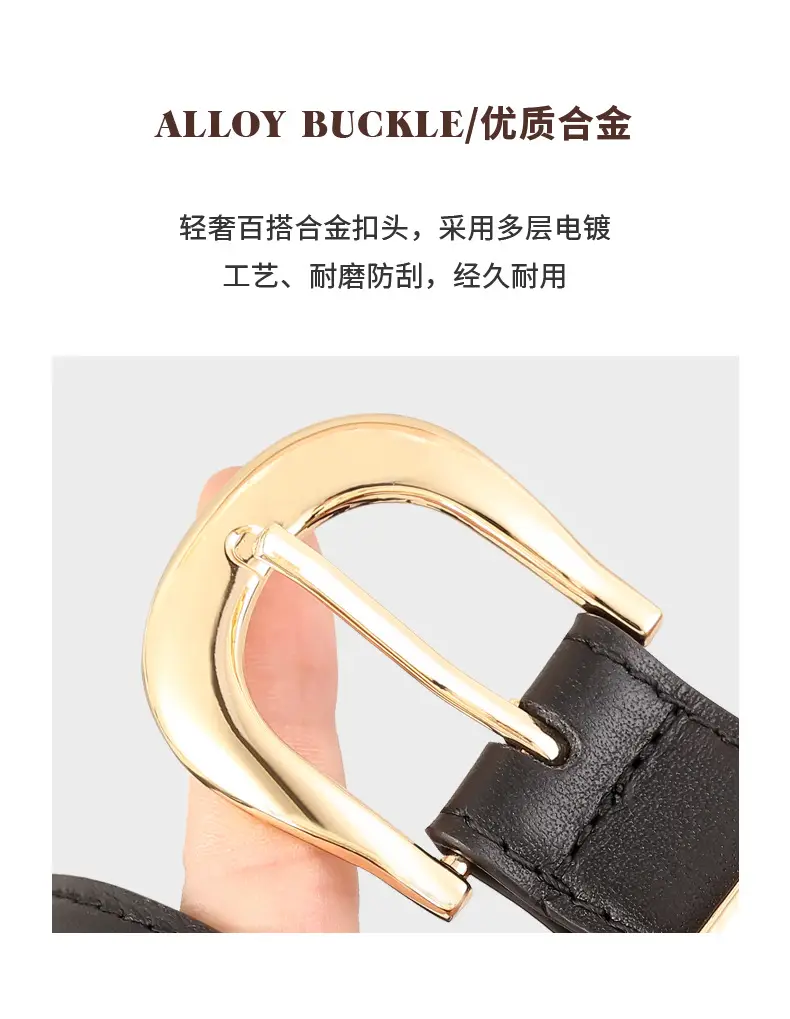 Women's Genuine Leather Belt Gold Buckle 2025 — feature 6
