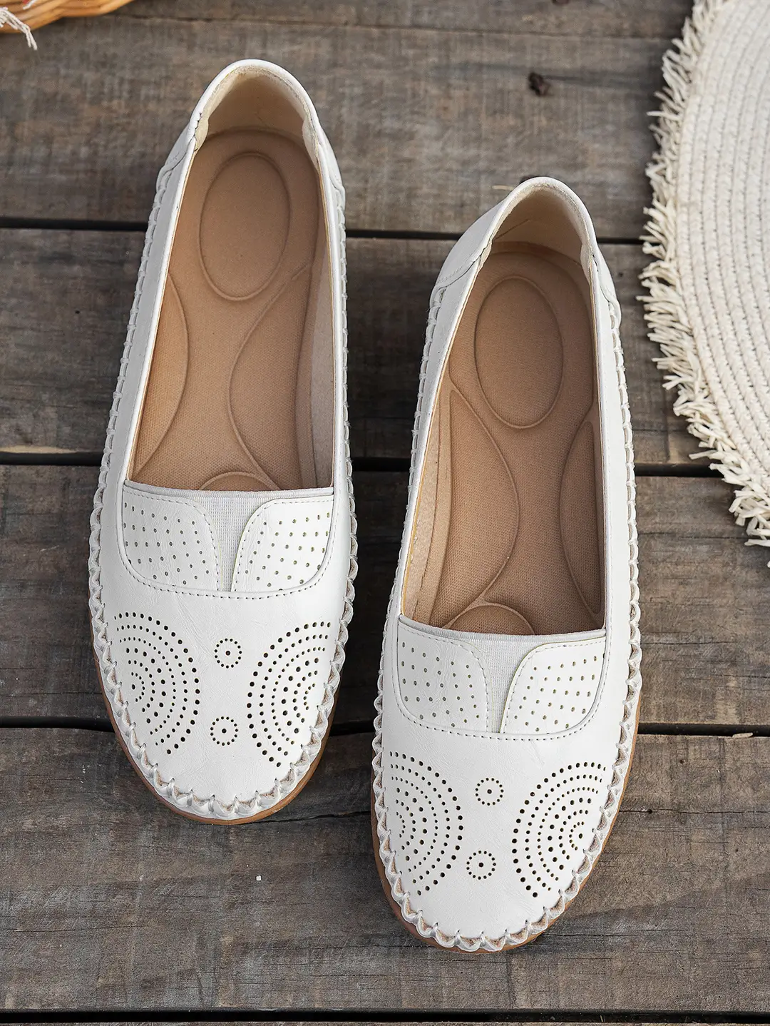 Plus-Size Popular Foreign Trade Stitched Laser-Cut Women's Flat Loafers, Retro Stitched Design, Available for Foreign Trade and Cross-Border E-Commerce Supply — feature 23