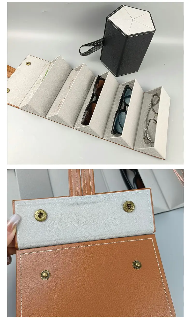 Portable Folding Sunglasses Storage Box Blue Yellow β feature 16