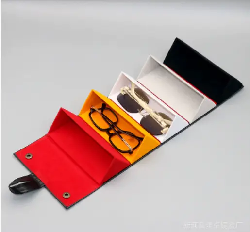 Portable Folding Sunglasses Storage Box Blue Yellow β feature 17