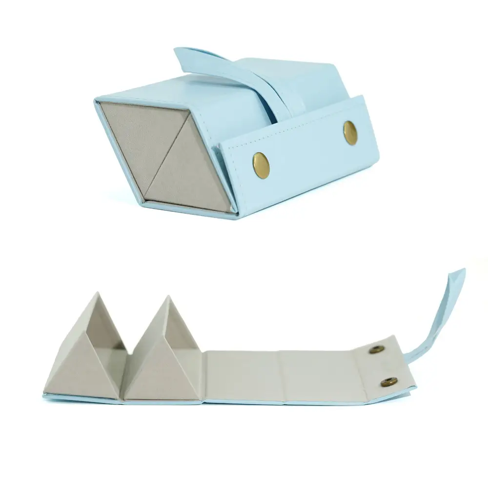 Portable Folding Sunglasses Storage Box Blue Yellow - Image 16