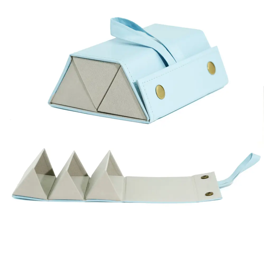 Portable Folding Sunglasses Storage Box Blue Yellow - Image 17
