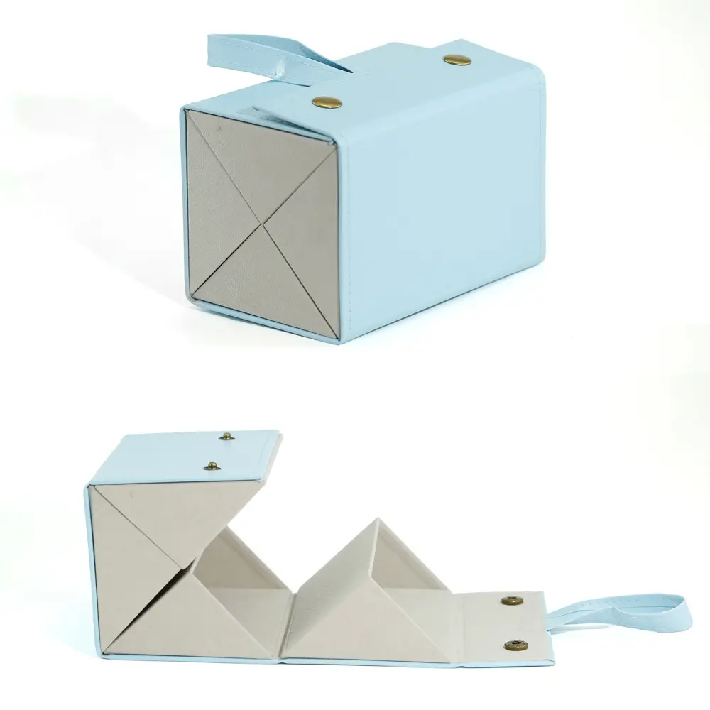 Portable Folding Sunglasses Storage Box Blue Yellow - Image 18