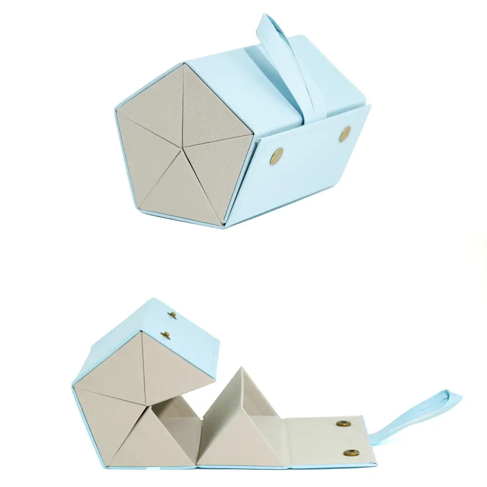 Portable Folding Sunglasses Storage Box Blue Yellow - Image 19