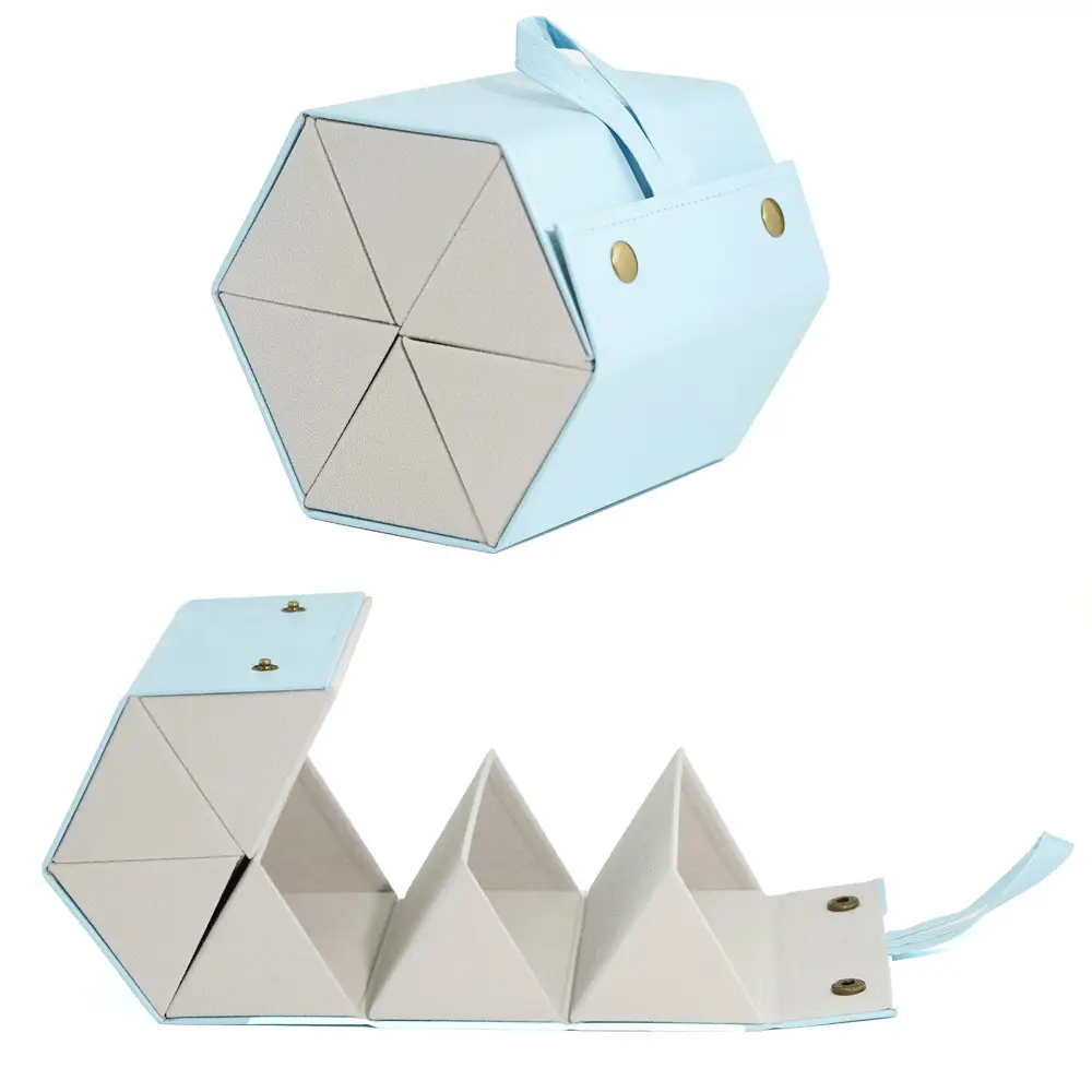 Portable Folding Sunglasses Storage Box Blue Yellow - Image 20