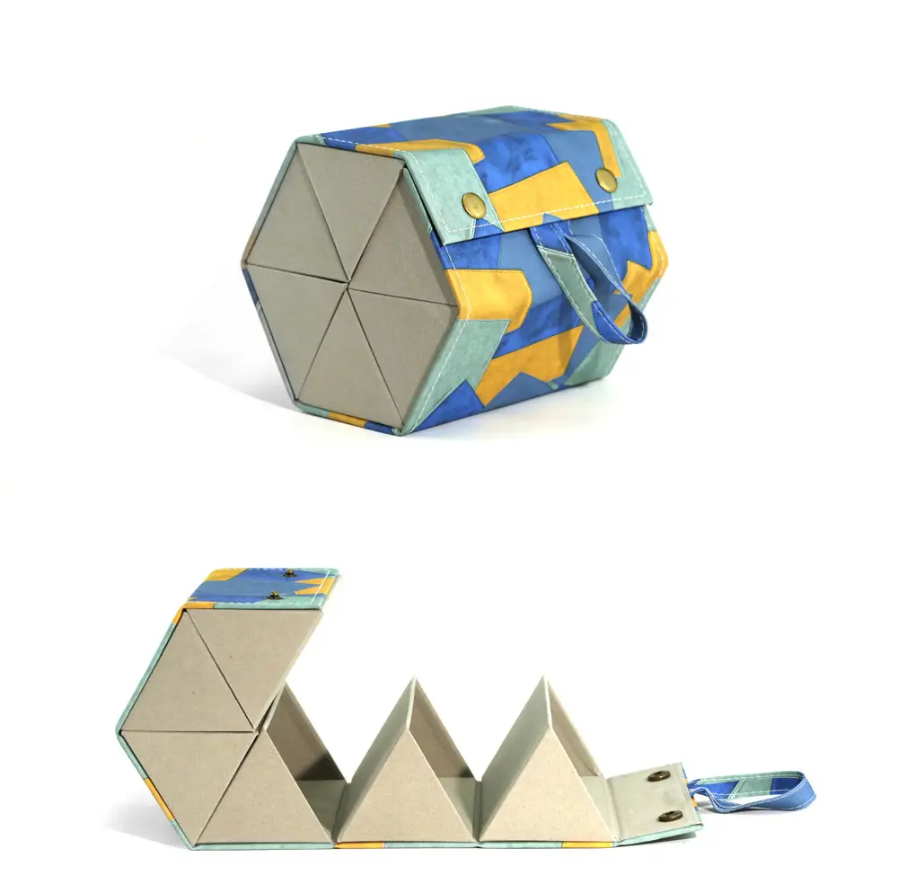 Portable Folding Sunglasses Storage Box Blue Yellow - Image 25
