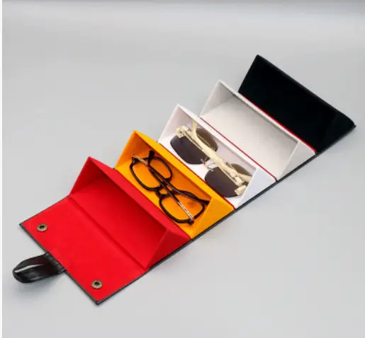 Portable Folding Sunglasses Storage Box Blue Yellow - Image 31