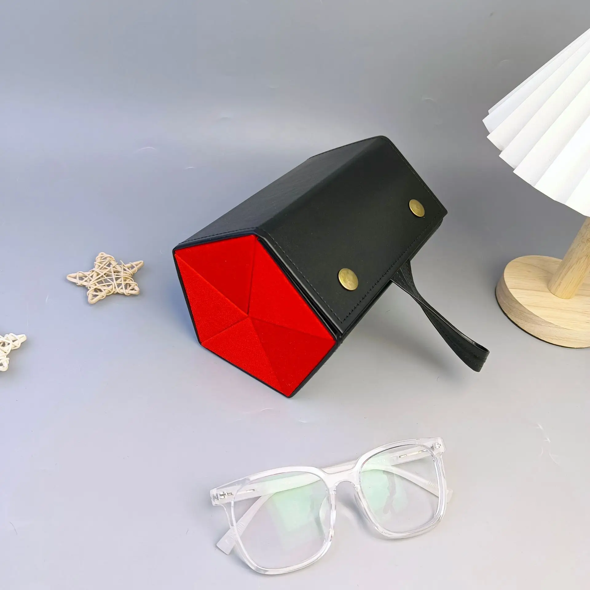Portable Folding Sunglasses Storage Box Blue Yellow - Image 32