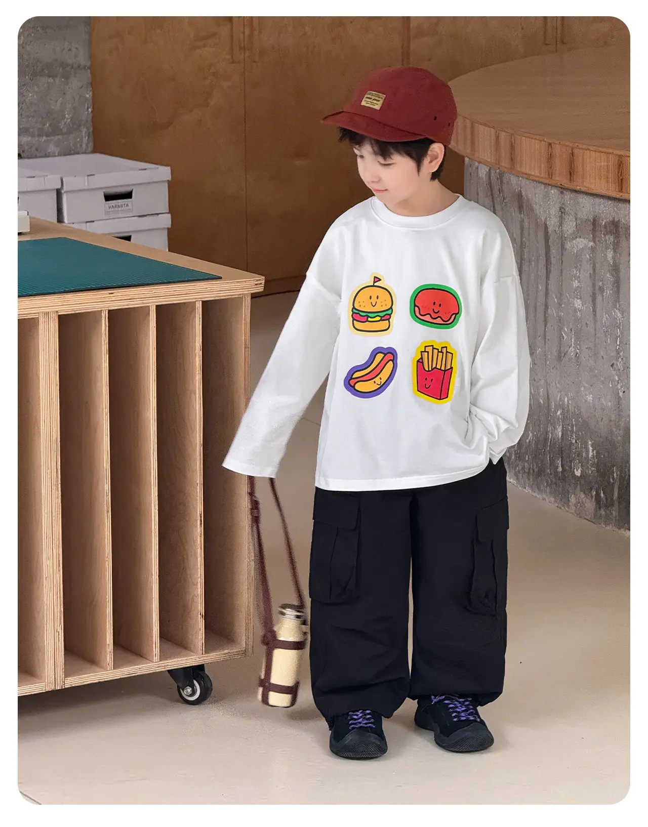 Tongku 2026 Kids T-Shirt with Hamburger Print — feature 2