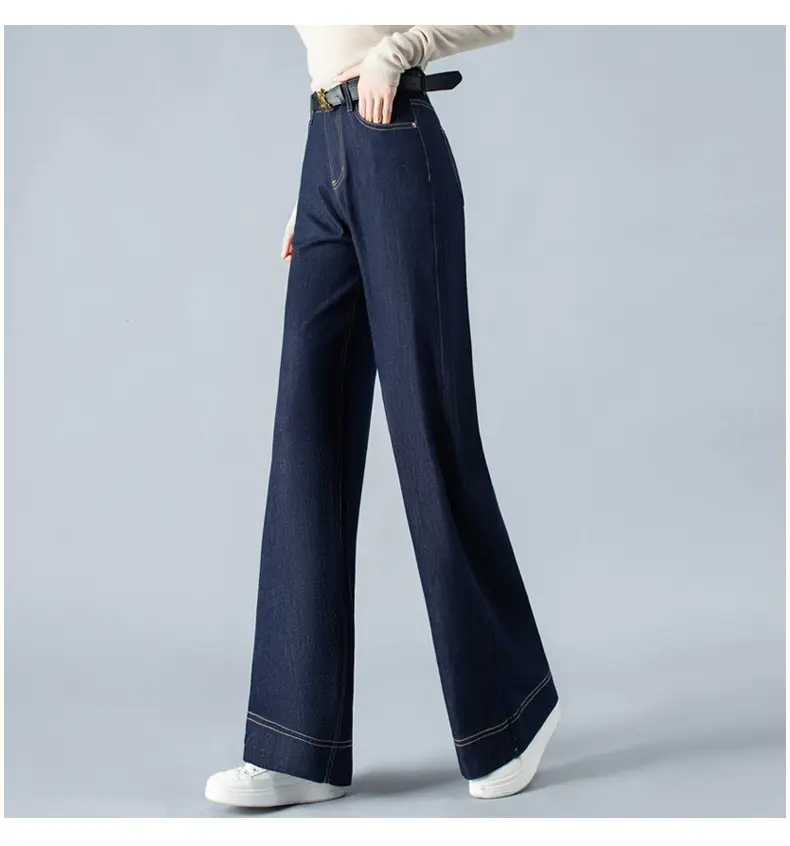 Dark Blue Wide Leg Jeans Women Spring Autumn 2026 — feature 13