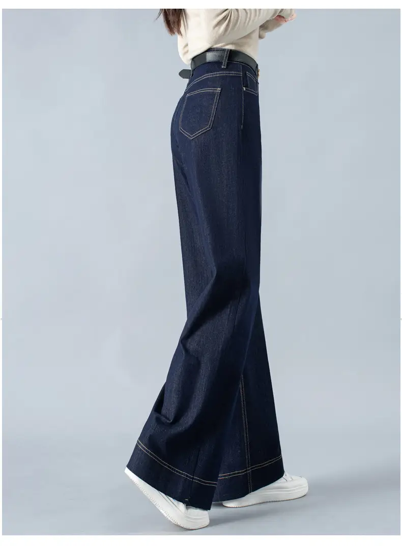 Dark Blue Wide Leg Jeans Women Spring Autumn 2026 — feature 15
