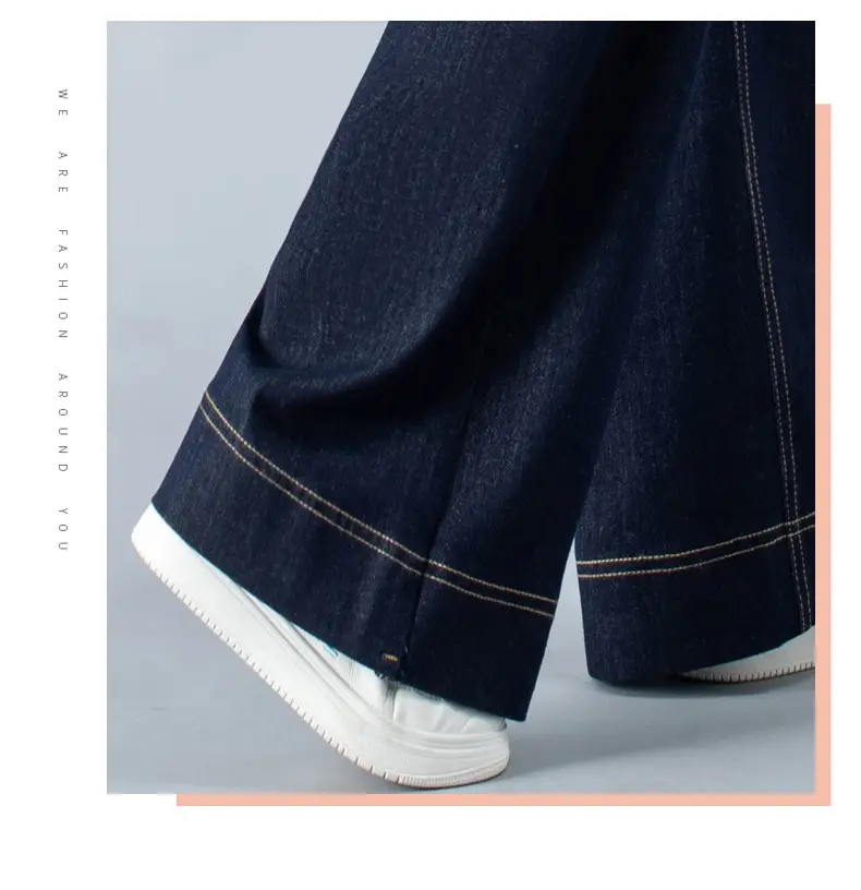 Dark Blue Wide Leg Jeans Women Spring Autumn 2026 — feature 3