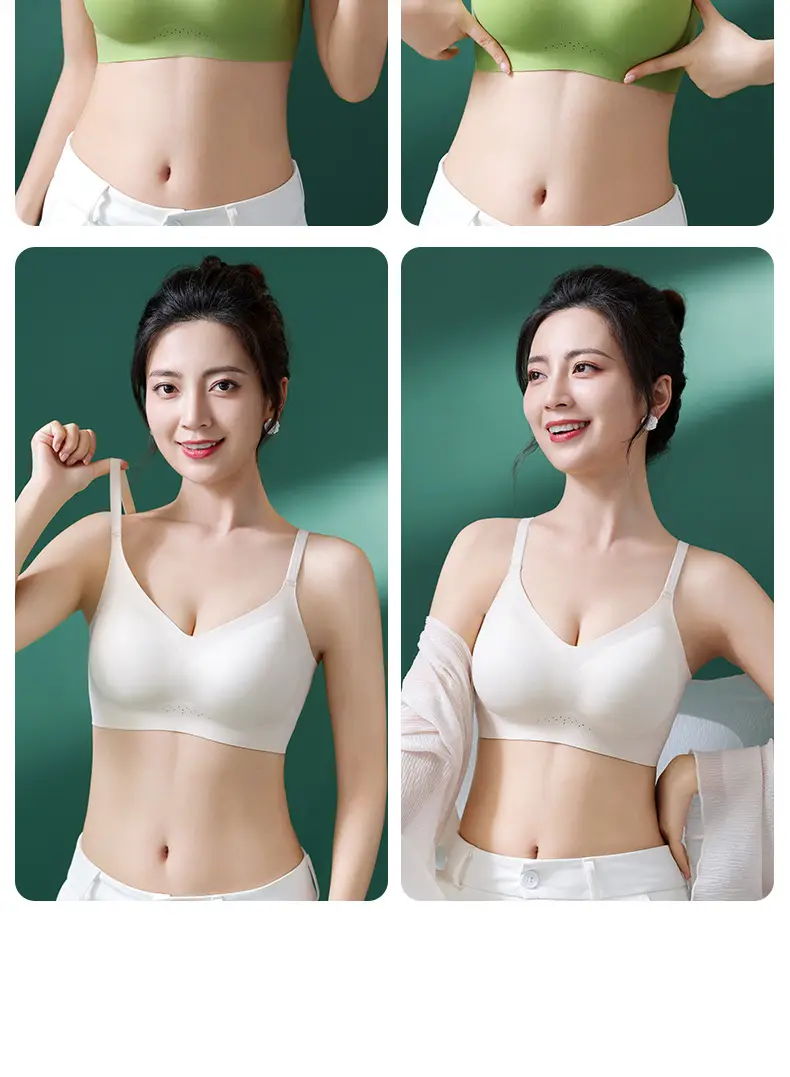 Big Red Fixed Cup No Steel Ring Bra Panties Women — feature 21
