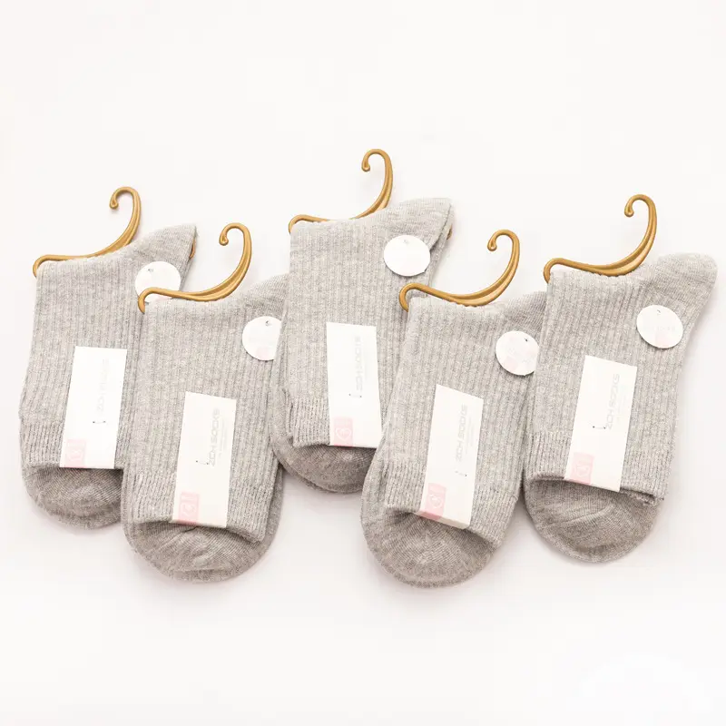 Autumn and winter thick sports breathable tube business stockings men's double needle solid color combed cotton socks wholesale