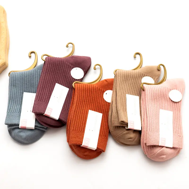 Autumn and winter thick sports breathable tube business stockings men's double needle solid color combed cotton socks wholesale