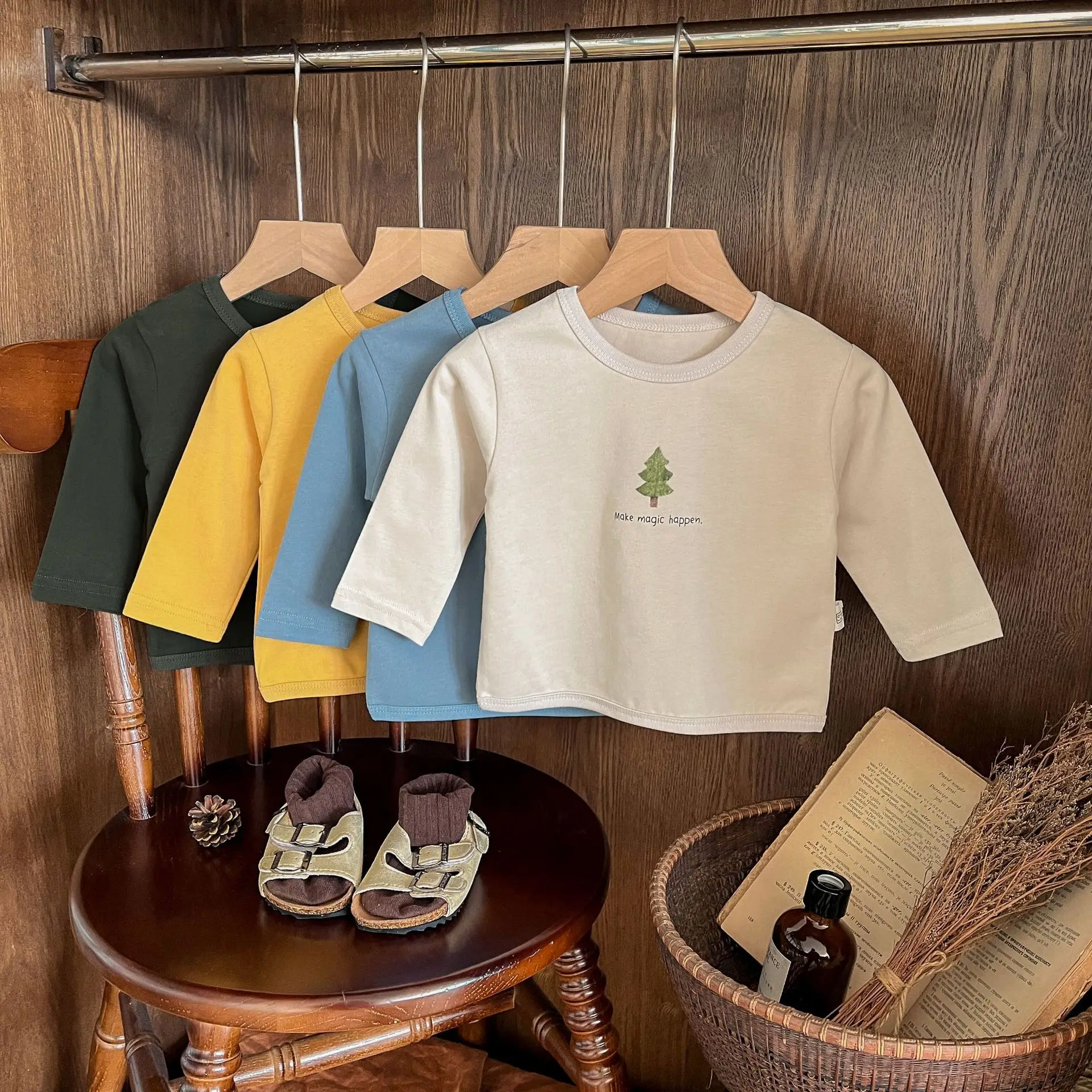 Baby T-Shirt Yellow Bow Print Long Sleeve