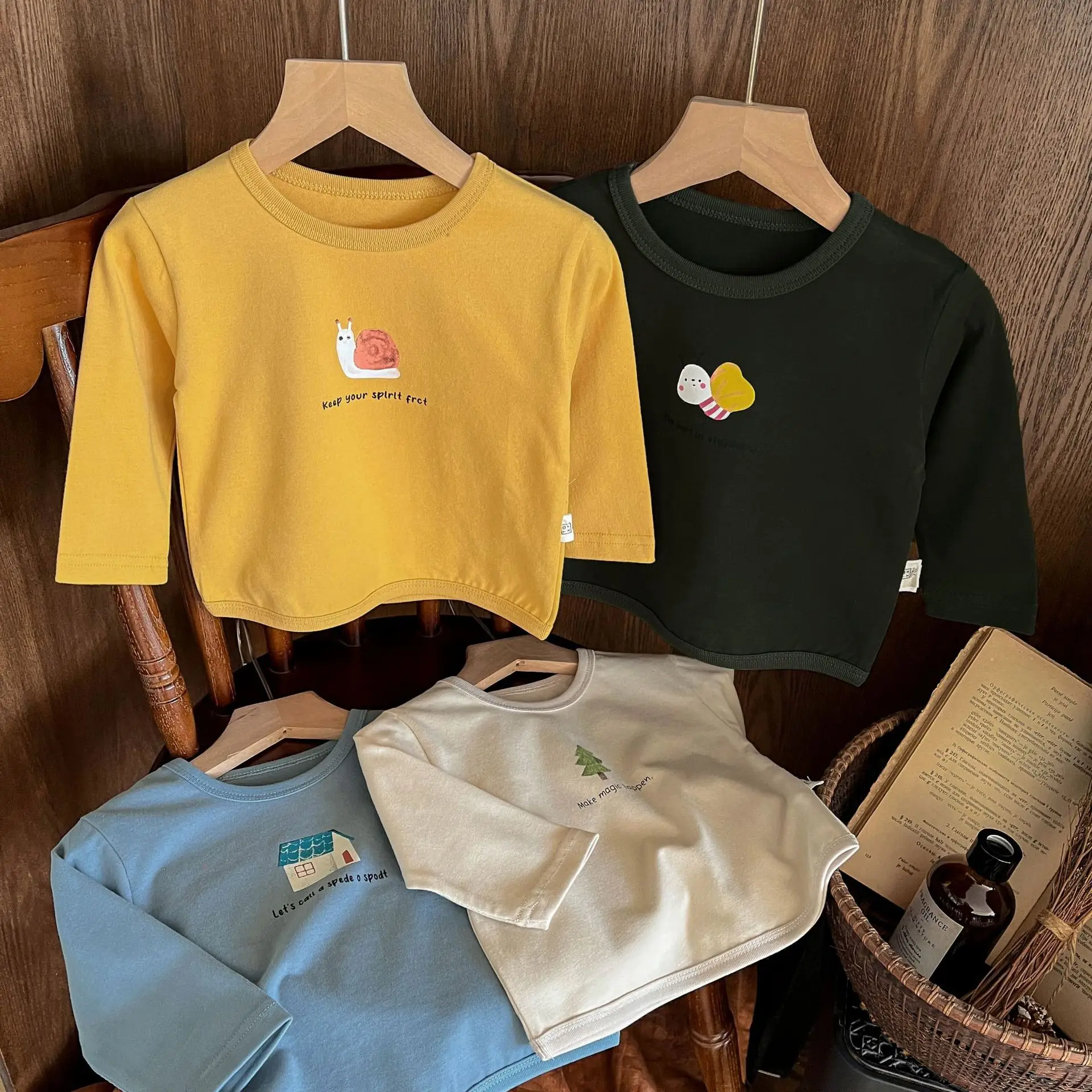 Baby T-Shirt Yellow Bow Print Long Sleeve