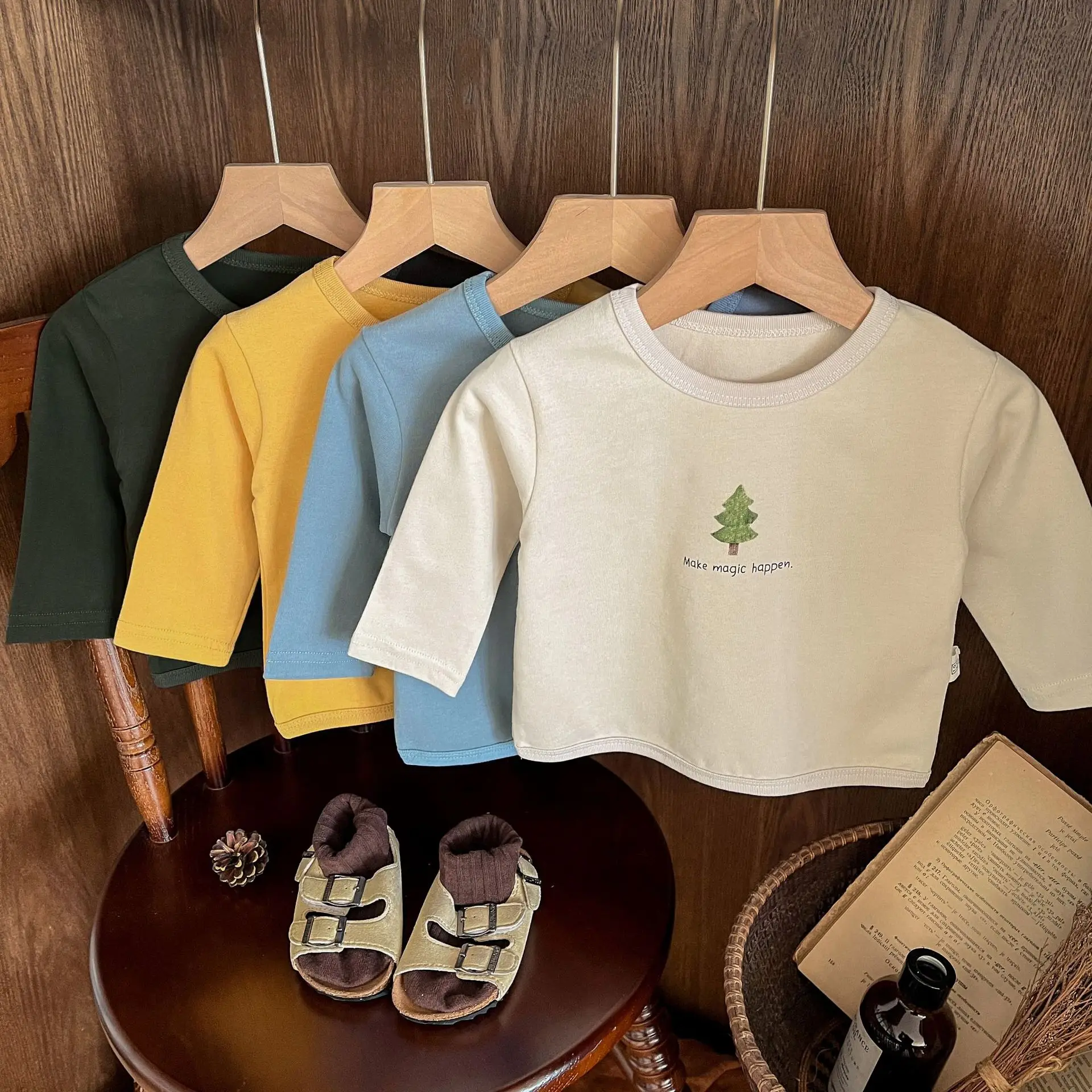 Baby T-Shirt Yellow Bow Print Long Sleeve