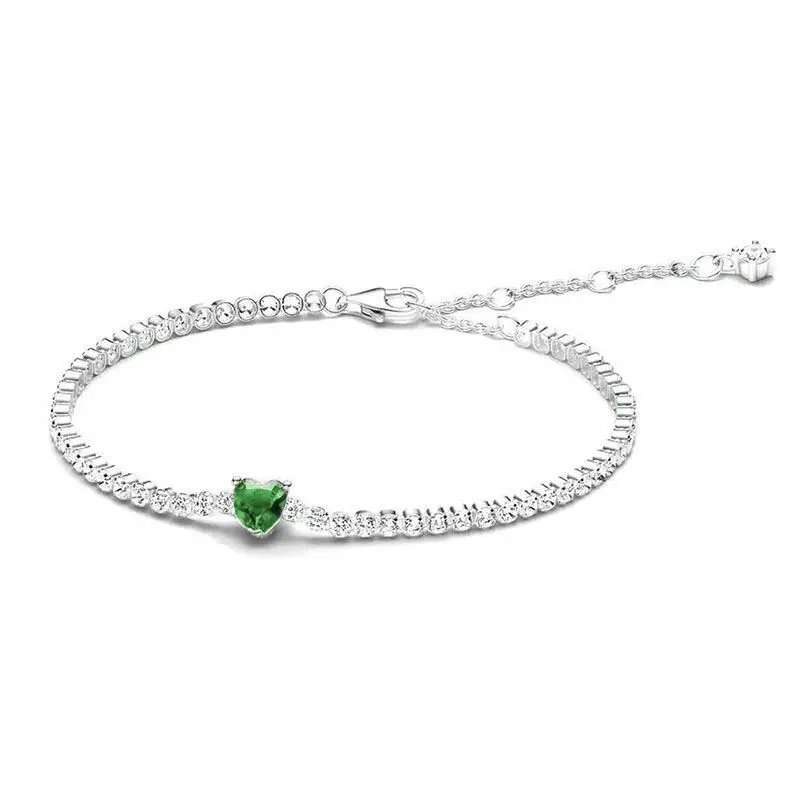 Heart Shaped Green Diamond Necklace for Women