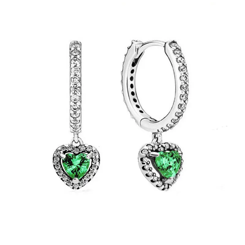 Heart Shaped Green Diamond Necklace for Women