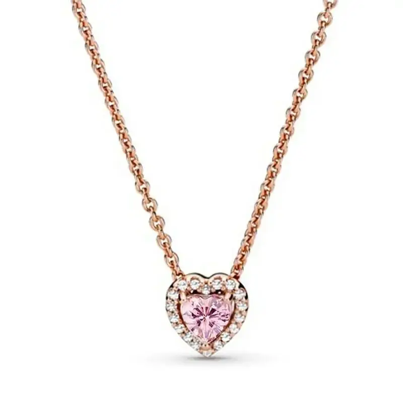 Heart Shaped Green Diamond Necklace for Women