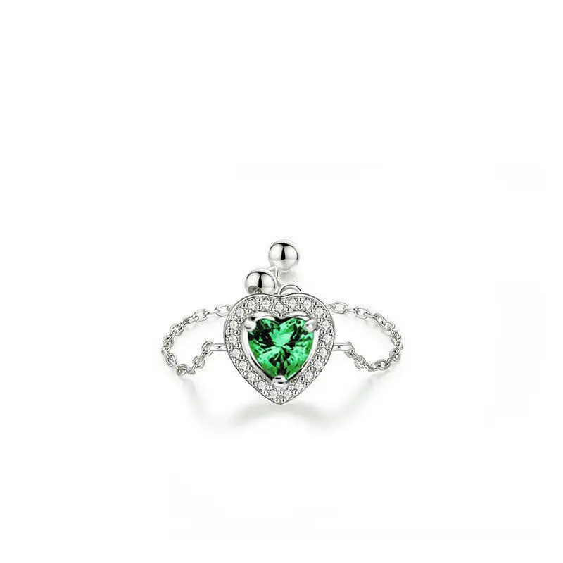 Heart Shaped Green Diamond Necklace for Women