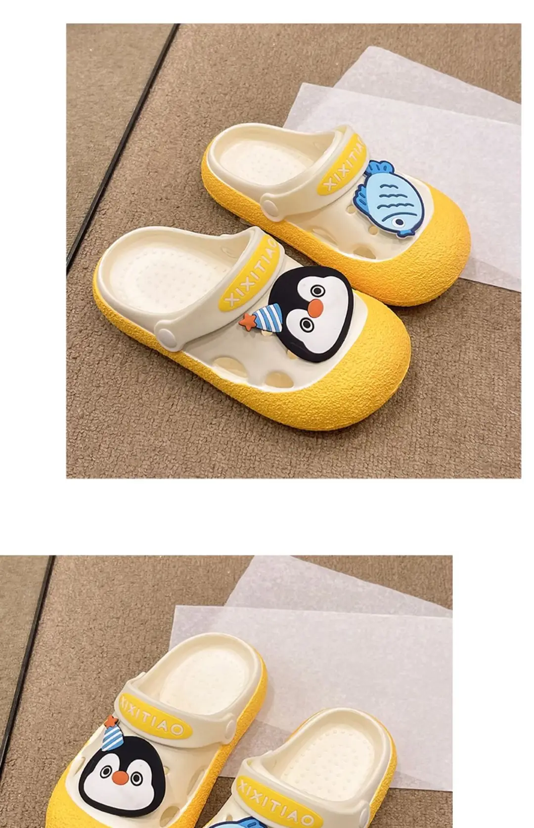 Women's Summer Outer Wear Cute Penguin Fish Baotou Thick Bottom Non-slip Two-wear Beach Sandals — feature 13
