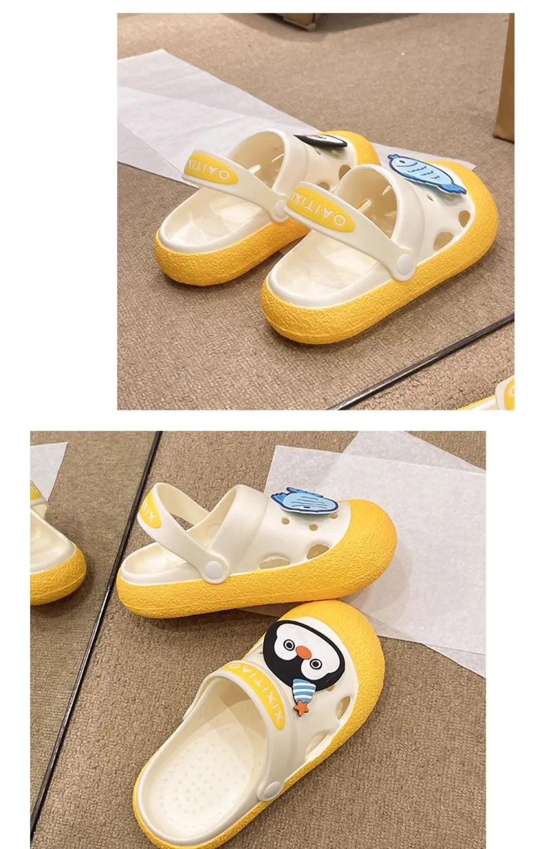 Women's Summer Outer Wear Cute Penguin Fish Baotou Thick Bottom Non-slip Two-wear Beach Sandals — feature 17