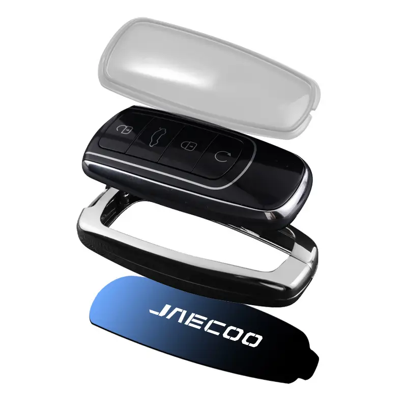 JAECOO Black Metal Car Key Case with Keychain