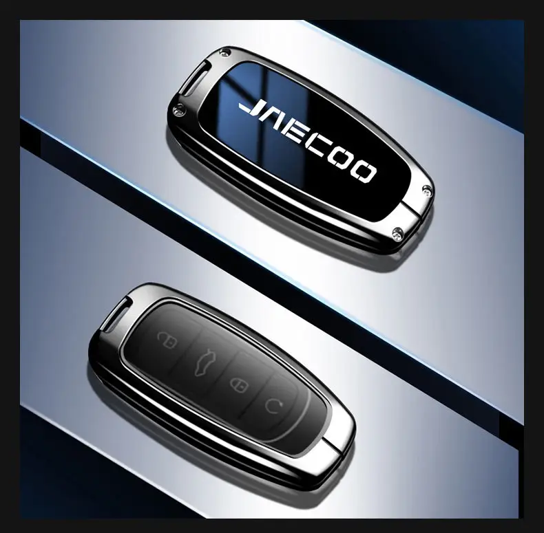 JAECOO Black Metal Car Key Case with Keychain — feature 12