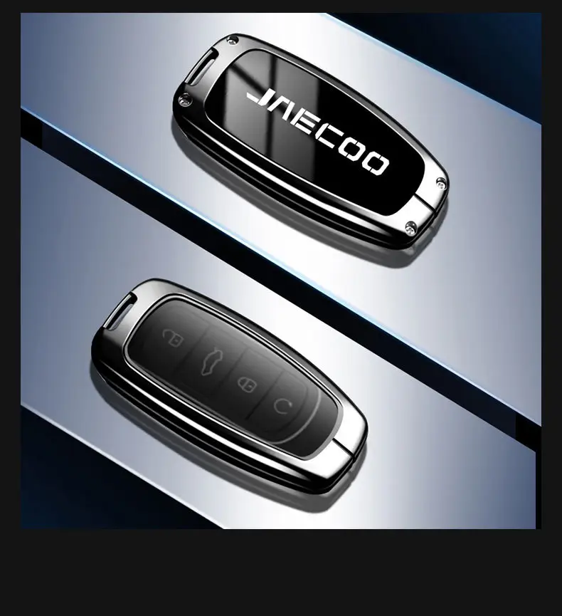 JAECOO Black Metal Car Key Case with Keychain — feature 13