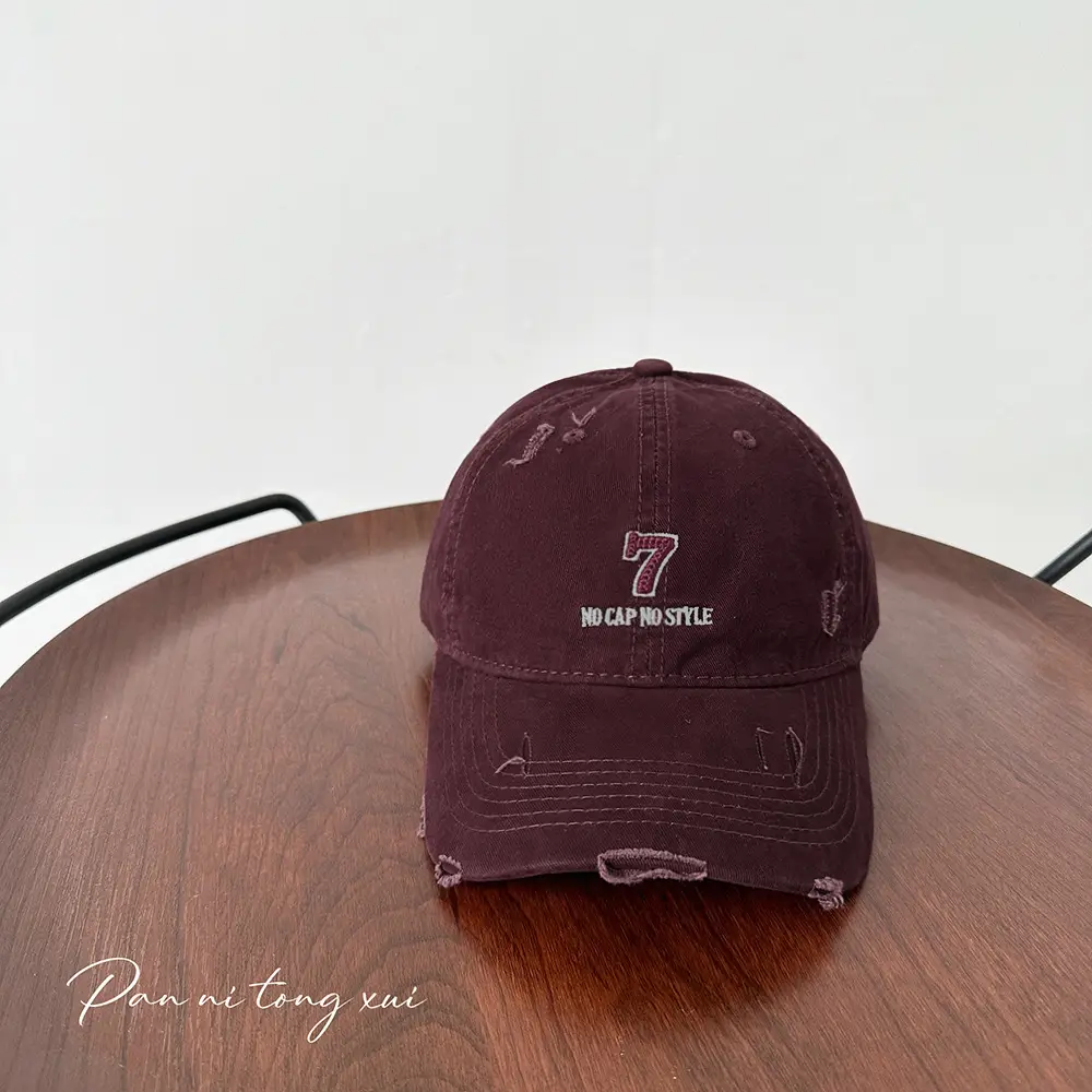 Women's Korean Vintage Wash Denim Baseball Cap Leopard Print