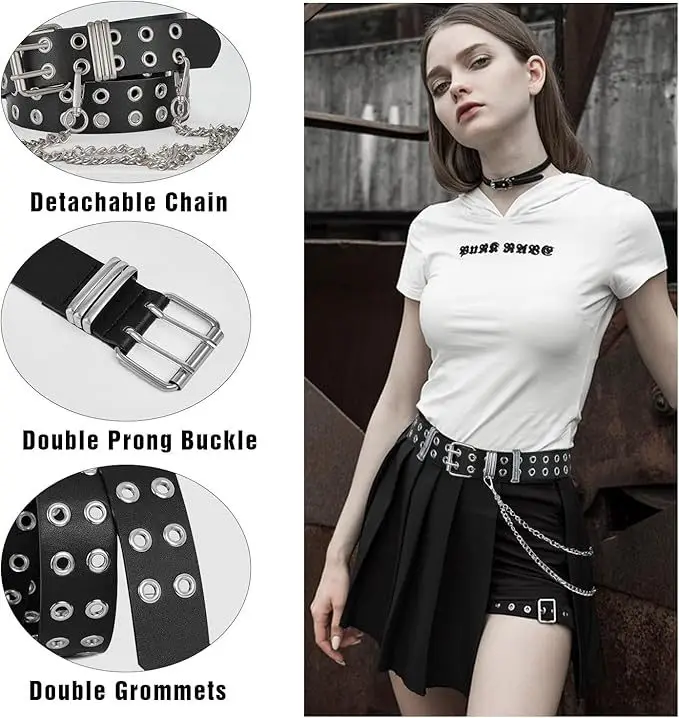 European American Punk Style Chain Belt with Buckle — feature 3