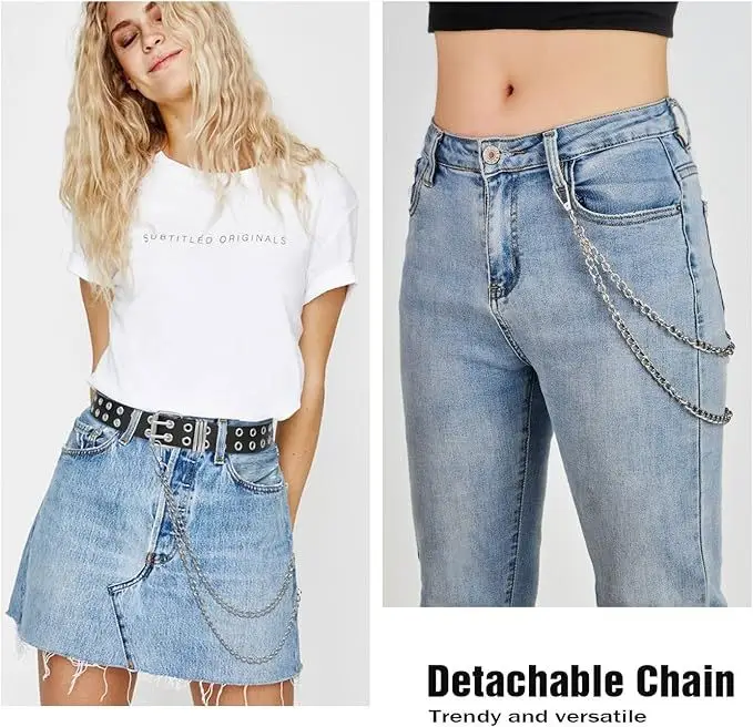 European American Punk Style Chain Belt with Buckle — feature 5