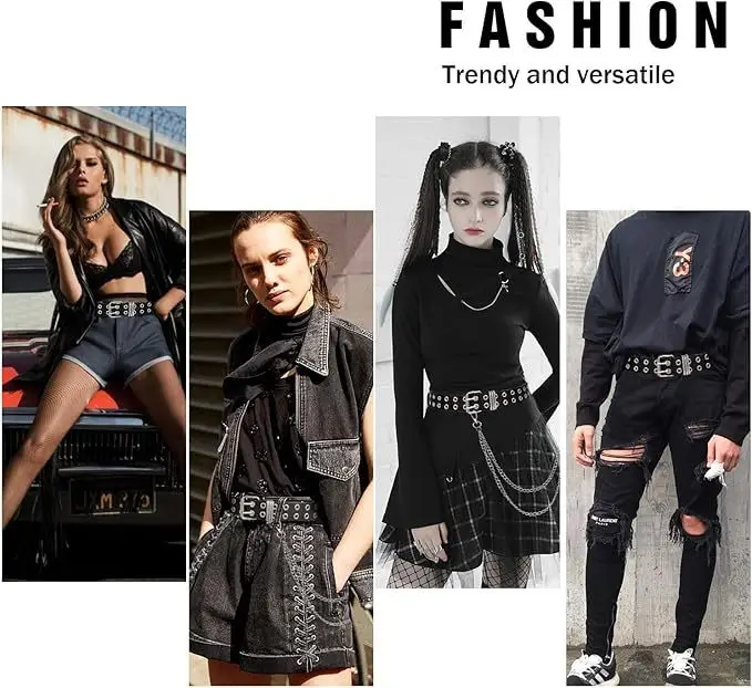 European American Punk Style Chain Belt with Buckle — feature 6