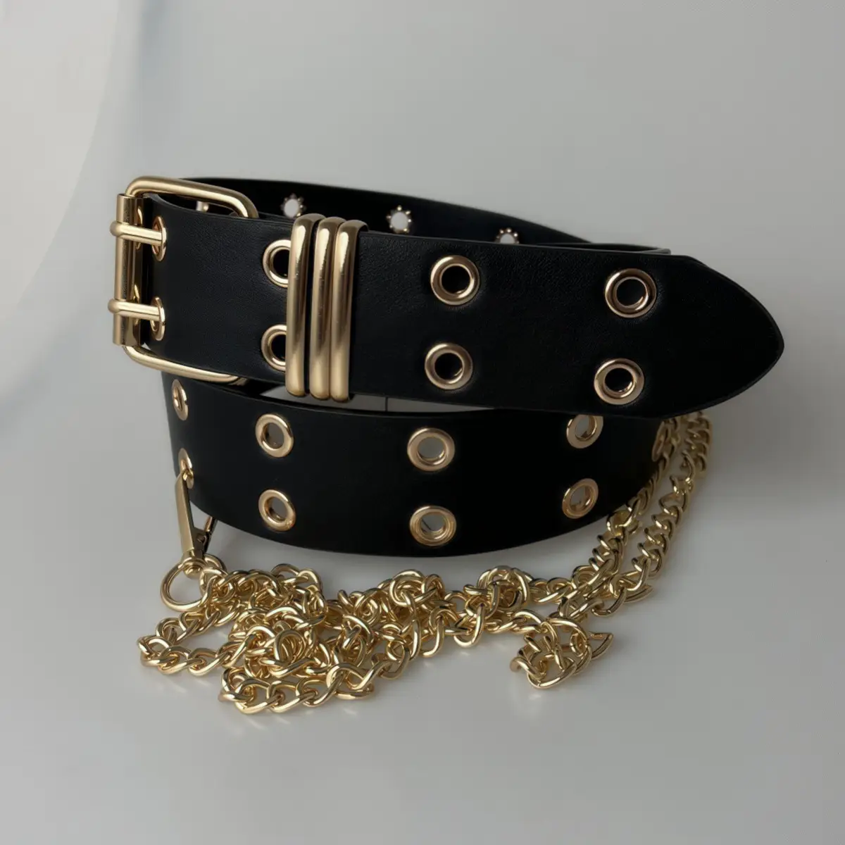 European American Punk Style Chain Belt with Buckle - Image 2