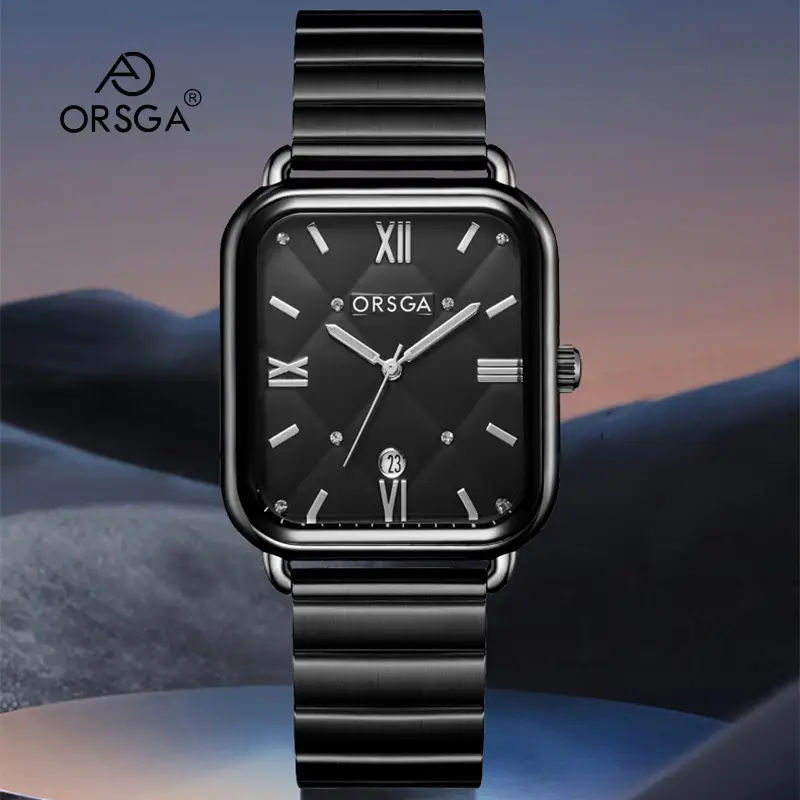 Orsga Black Square Quartz Watch for Women - Image 38